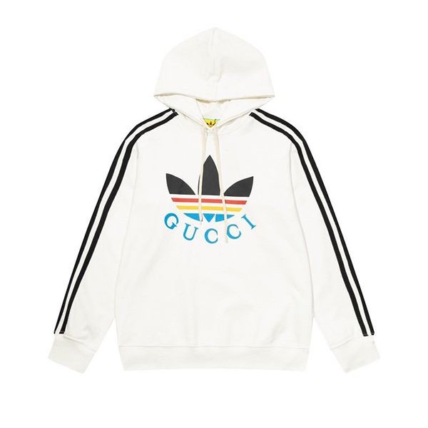 グッチ×アディダス 偽物 トレフォイルグッチコットンフーディ 2色 guo38991