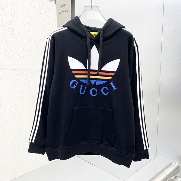 グッチ×アディダス 偽物 トレフォイルグッチコットンフーディ 2色 guo38991