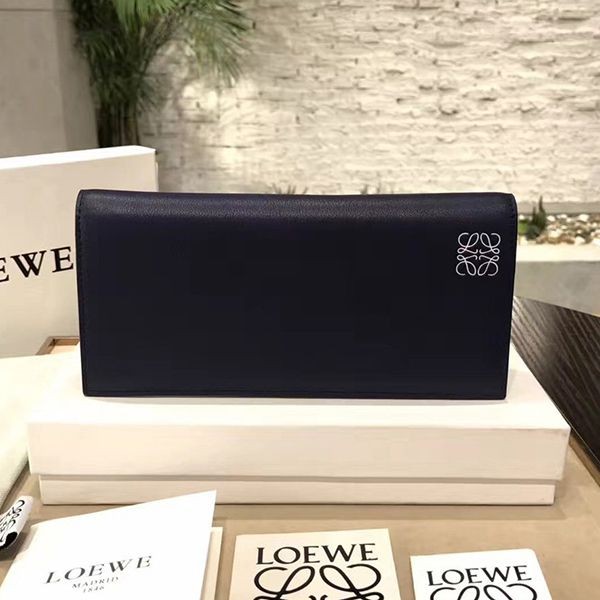 激安価格!ロエベ ソフトグレインカーフ ロングホリゾンタルウォレット 偽物 2色 loq16248