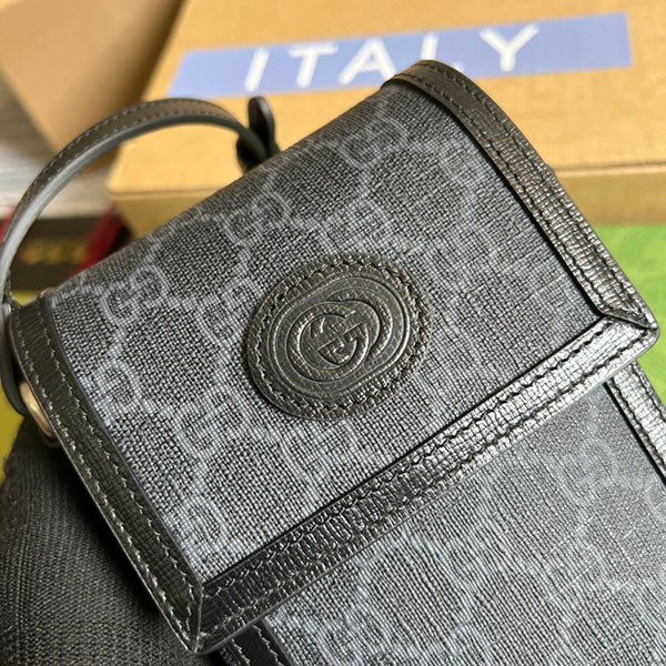 送料込 グッチ gg 付き ミニ バッグ 偽物 ロゴ モノグラム ブラック gux68464