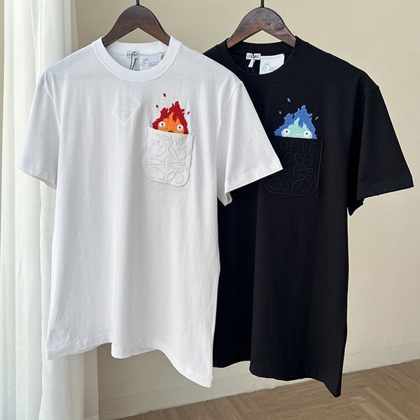 ロエベ ×ハウルの動く城 偽物 カルシファー ポケットTシャツ 2色 lol62003