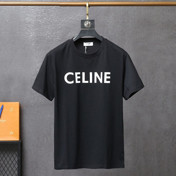 セリーヌ クラシック ロゴ クルーネック Tシャツ コットンジャージー ブラック 2X308916G
