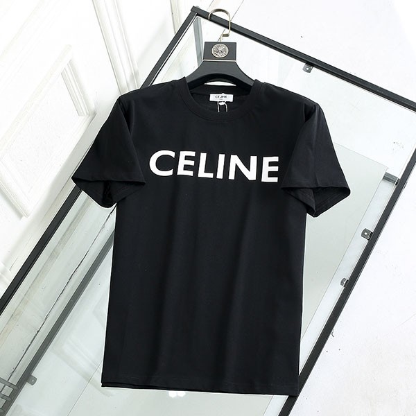 セリーヌ クラシック ロゴ クルーネック Tシャツ コットンジャージー ブラック 2X308916G