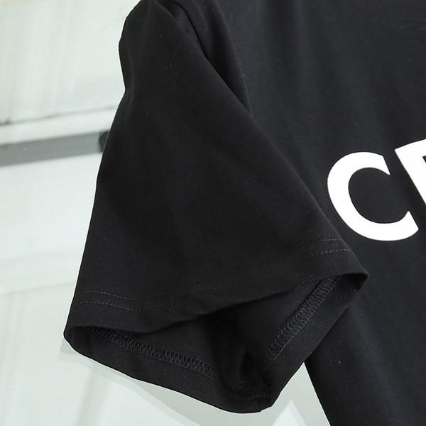 セリーヌ クラシック ロゴ クルーネック Tシャツ コットンジャージー ブラック 2X308916G