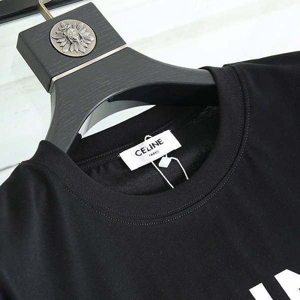 セリーヌ クラシック ロゴ クルーネック Tシャツ コットンジャージー ブラック 2X308916G