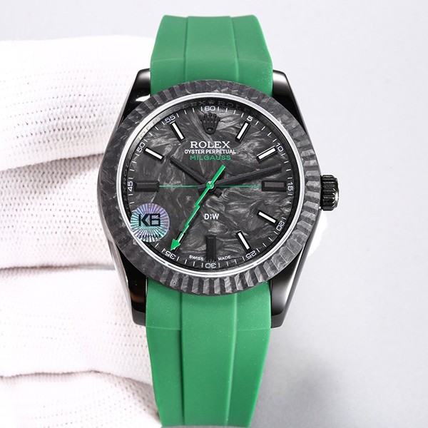 DiW ロレックス 偽物 ミルガウス アビエイター Green Gaussian ウォッチ roe32611