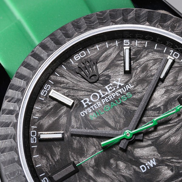 DiW ロレックス 偽物 ミルガウス アビエイター Green Gaussian ウォッチ roe32611