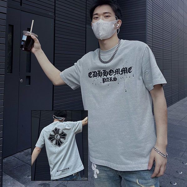 ★日本!!人気!クロムハーツ スーパーコピー Tシャツ CHプラス グレー メンズ Kuv15070