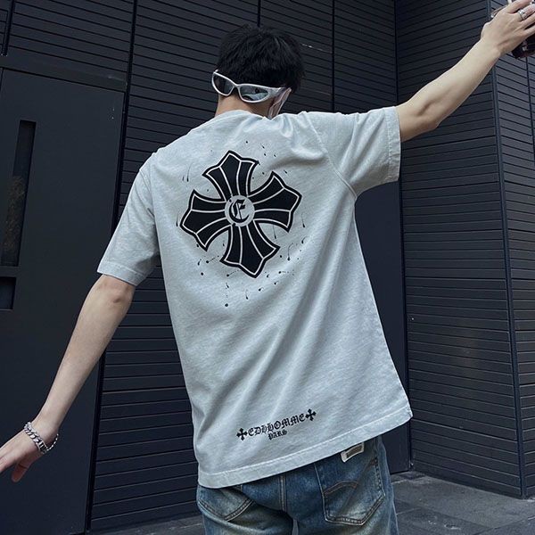 ★日本!!人気!クロムハーツ スーパーコピー Tシャツ CHプラス グレー メンズ Kuv15070