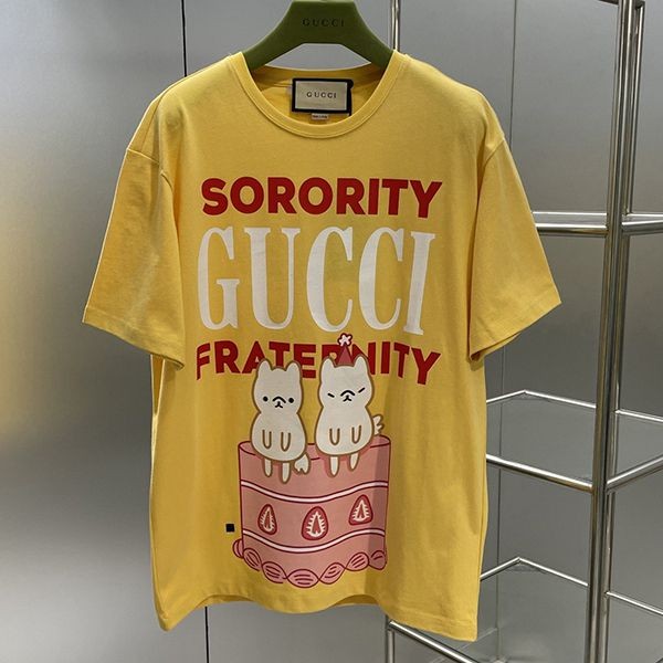 大人気!グッチ Sorority グッチFraternity プリント コピー Tシャツ gum67609