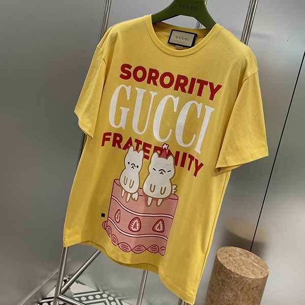 大人気!グッチ Sorority グッチFraternity プリント コピー Tシャツ gum67609