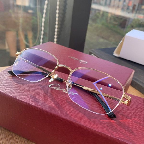カルティエ 偽物 EYEWEAR ゴールドトーン スクエアメガネ kaw88426
