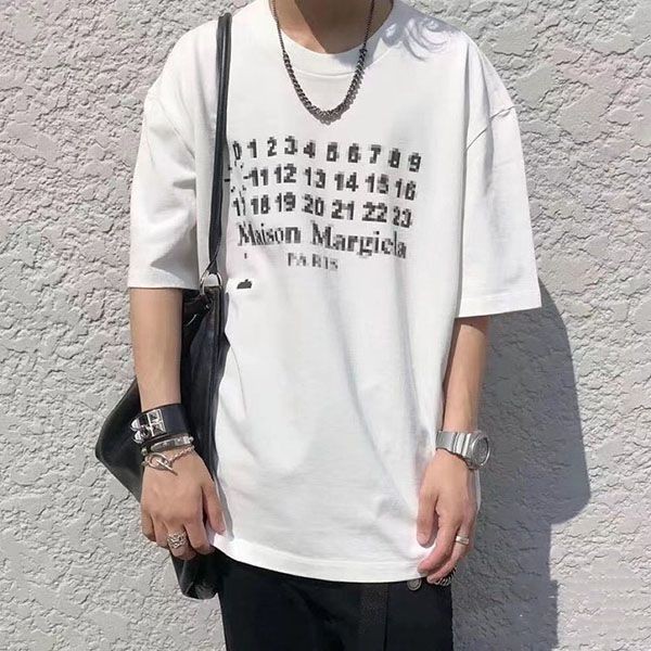 大人気!メゾン マルジェラ ナンバーロゴTシャツコピー 白 Mab80079