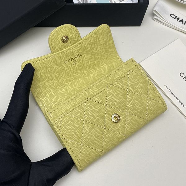 シャネル 偽物 ミニ財布 キャビア ライトゴールド金具 sht74354