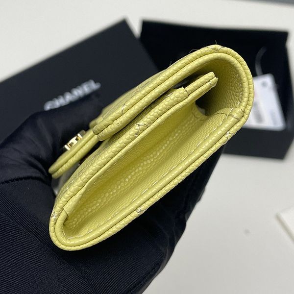 シャネル 偽物 ミニ財布 キャビア ライトゴールド金具 sht74354
