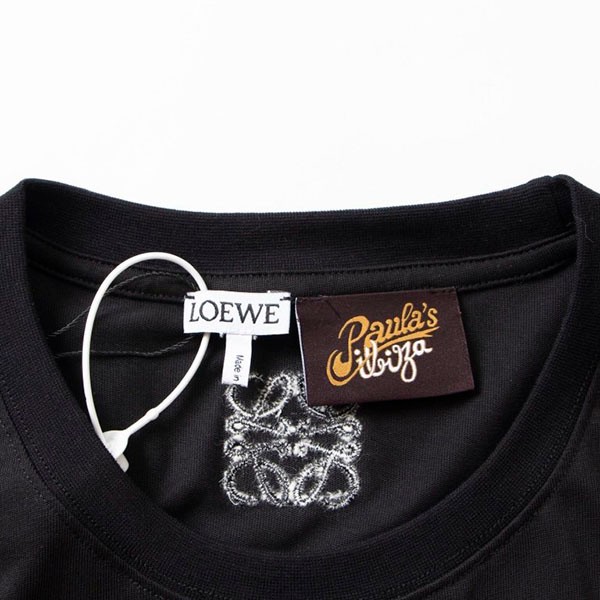 ロエベ コピー Paulas Ibiza ロゴ コットン Tシャツ 半袖 lok07899