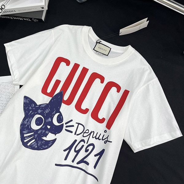★日本!!人気!グッチ Since 1921 キャット プリント Tシャツ guu43007