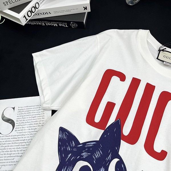 ★日本!!人気!グッチ Since 1921 キャット プリント Tシャツ guu43007