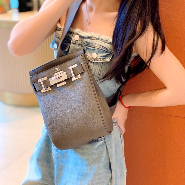 エルメス アッカド コピー Hac a dos PM GM バックパック トゴ エトゥープ シルバー金具