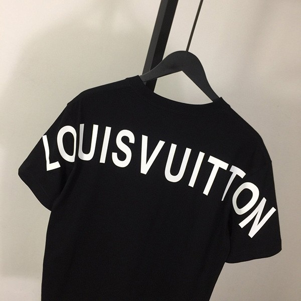 ルイヴィトン コピー フロント&バック レタープリントTシャツ 2色 vuw87686