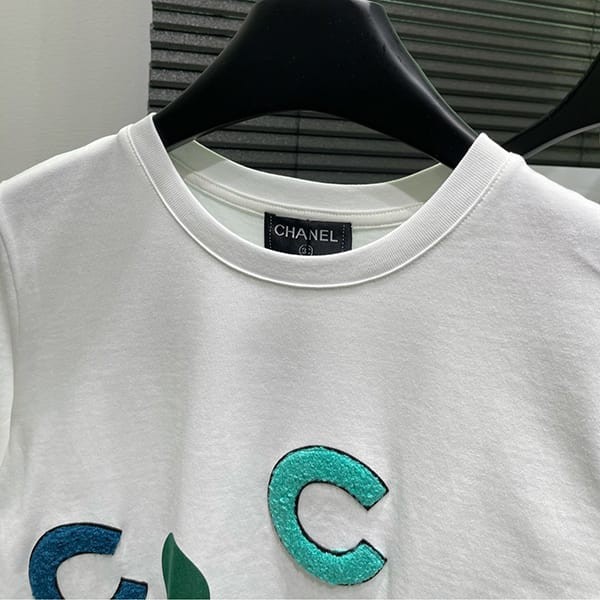 ★日本!!人気!シャネル Tシャツ スーパーコピー コットン ロゴ sht10191