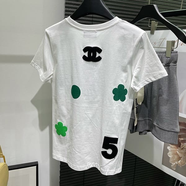 ★日本!!人気!シャネル Tシャツ スーパーコピー コットン ロゴ sht10191