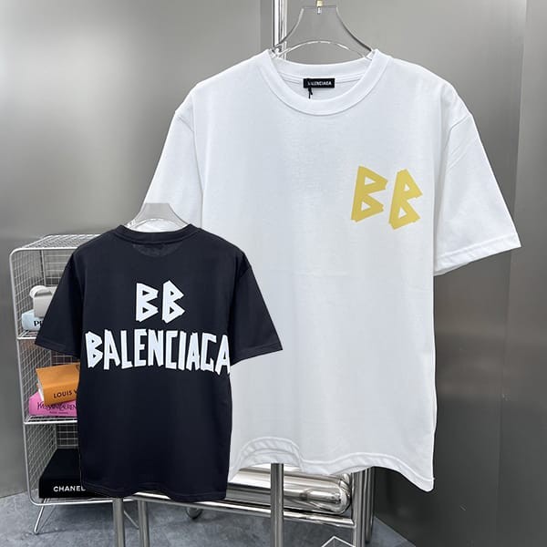 バレンシアガ Tシャツ 偽物 ユニセックス ロゴ 2色 bat96318