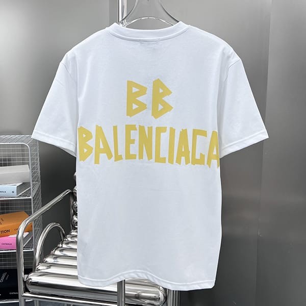 バレンシアガ Tシャツ 偽物 ユニセックス ロゴ 2色 bat96318