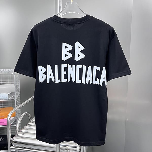 バレンシアガ Tシャツ 偽物 ユニセックス ロゴ 2色 bat96318