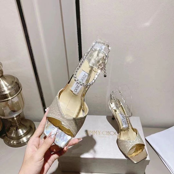 ★日本!!人気!ジミーチュウ コピー Saeda Sandal ヒール8.5㎝ サテン クリスタル jiy73464