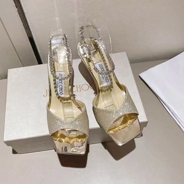 ★日本!!人気!ジミーチュウ コピー Saeda Sandal ヒール8.5㎝ サテン クリスタル jiy73464