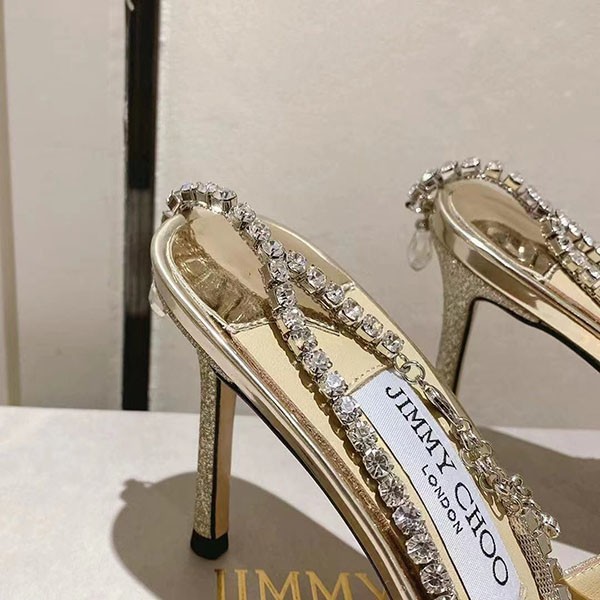 ★日本!!人気!ジミーチュウ コピー Saeda Sandal ヒール8.5㎝ サテン クリスタル jiy73464