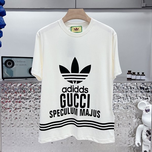 人気話題コラボ!アディダス グッチ Tシャツ 偽物 コットン gul90363