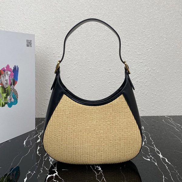 即発送 プラダ ファブリック&レザー ショルダーバッグ pua80205