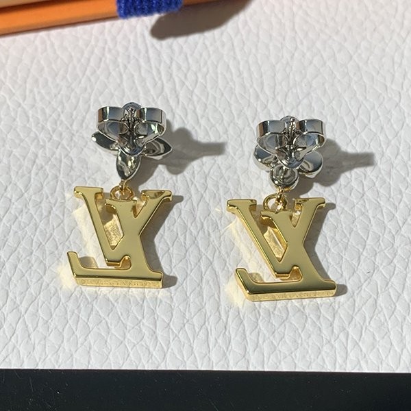 ♡ルイヴィトンコピー/LVロゴ&フラワー バイカラー ピアス M01287