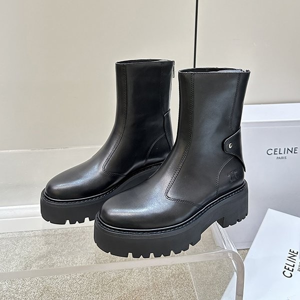 セリーヌ バルキー バック 偽物ジップ トリオンフ ショートブーツ Cet09605