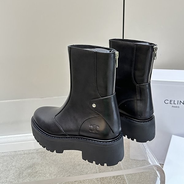 セリーヌ バルキー バック 偽物ジップ トリオンフ ショートブーツ Cet09605