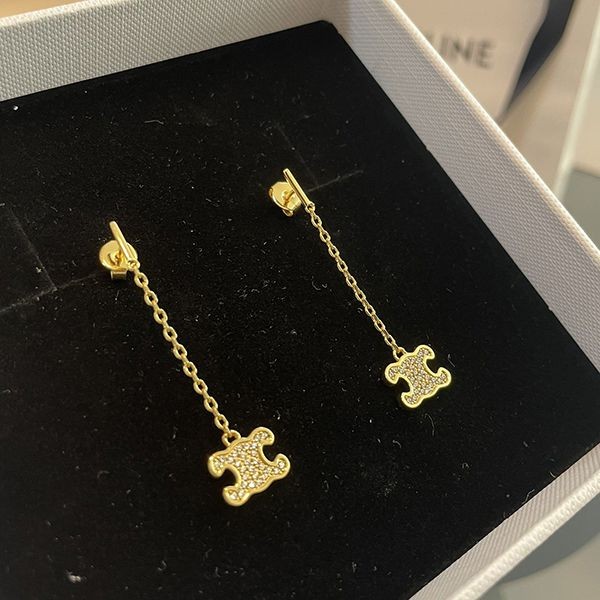 セリーヌ ピアス 偽物ゴールド ブラス&クリスタル ピアス 460NB6BCZ