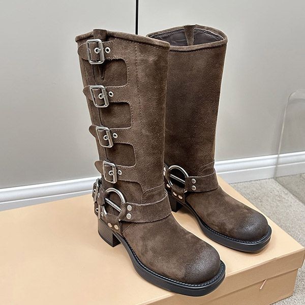 激安価格!ミュウミュウ クワドラプルバックルロングブーツ myu01441
