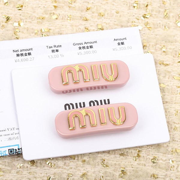 人気 ミュウミュウ 偽物 プレックスxメタル ヘアクリップ mya45518