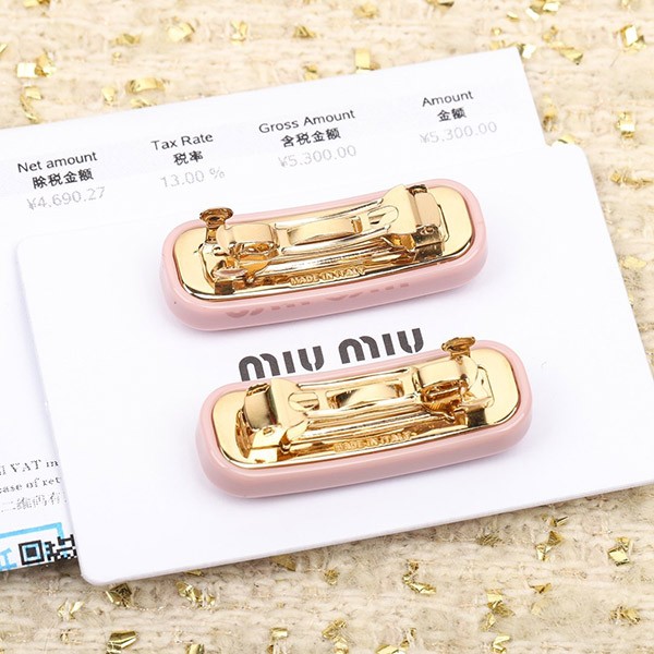 人気 ミュウミュウ 偽物 プレックスxメタル ヘアクリップ mya45518