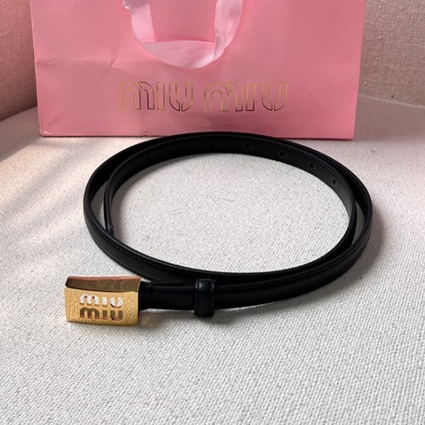 ★安心ミュウミュウ コピー Logo スリム ベルト メタルバックル myz75852