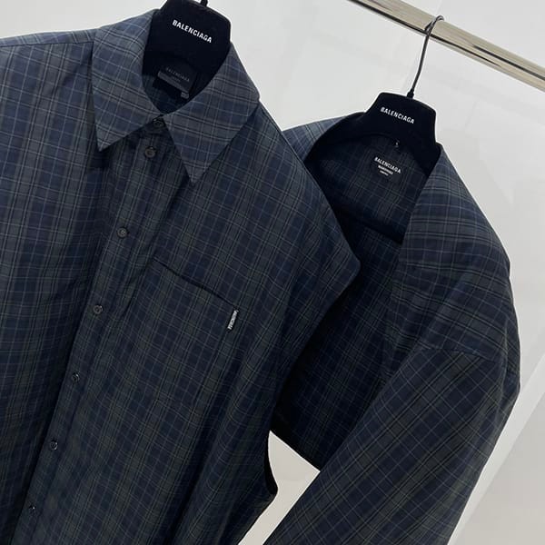 超希少!バレンシアガ 偽物 コットン チェック オーバーサイズ シャツ 751728TOM172952