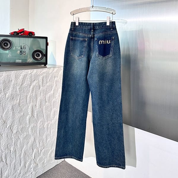 ★日本!!人気!ミュウミュウ コピー シャンブレーデニム パンツ myz46994