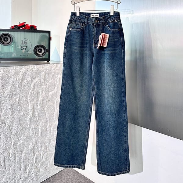 ★日本!!人気!ミュウミュウ コピー シャンブレーデニム パンツ myz46994