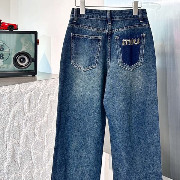 ★日本!!人気!ミュウミュウ コピー シャンブレーデニム パンツ myz46994