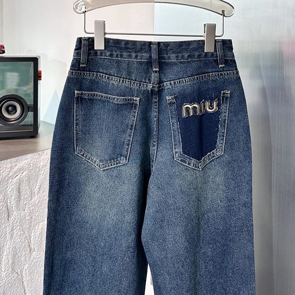 ★日本!!人気!ミュウミュウ コピー シャンブレーデニム パンツ myz46994