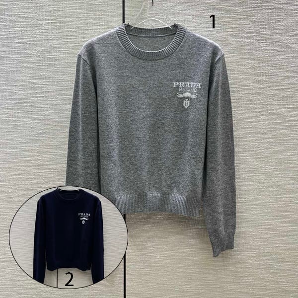 プラダ ロゴ カシミア シルク セーター コピー 2色 pum73946