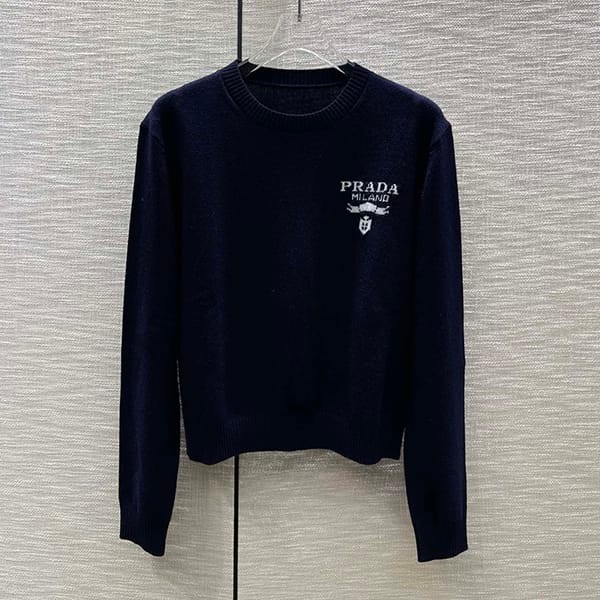 プラダ ロゴ カシミア シルク セーター コピー 2色 pum73946
