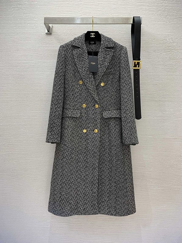 n級品 おすすめ フェンディ プリントウール/シルク コート fed51149
